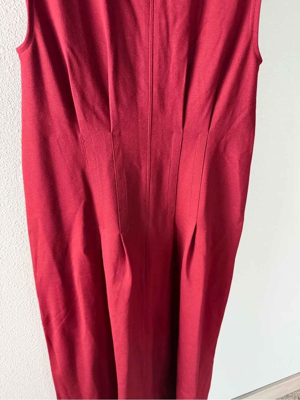 New J. Crew Nadia Ponte Sleeveless Dress Midi Bordeaux Berry Women’s Size Small